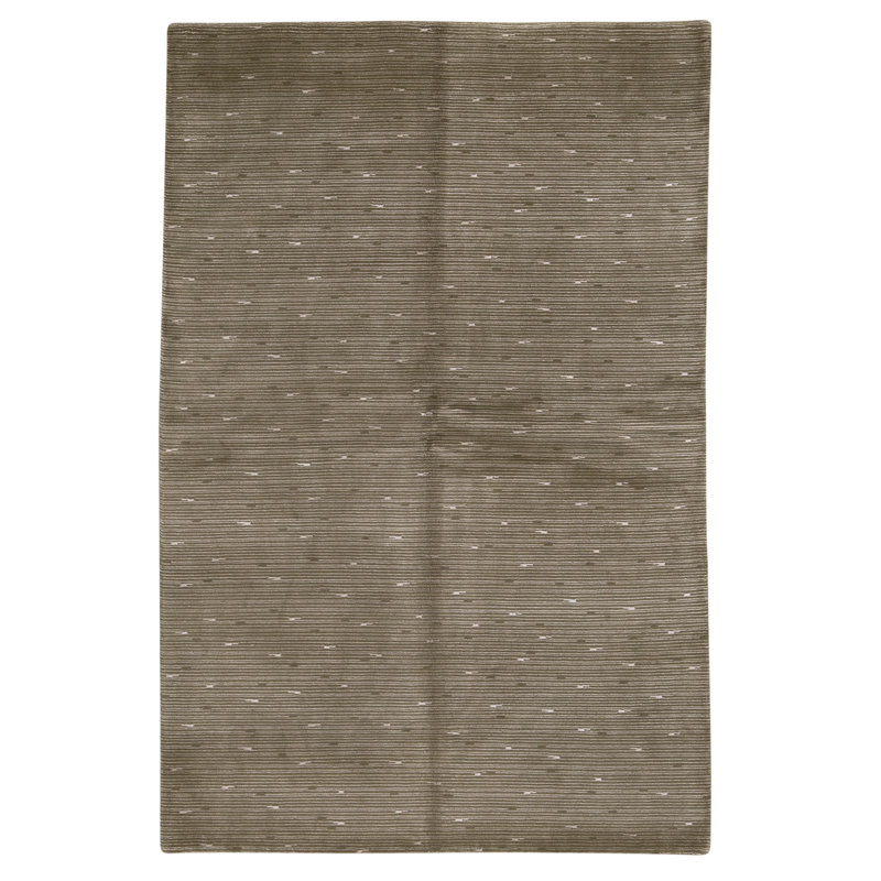 High-Quality Hand-Knotted Olive Area Rug