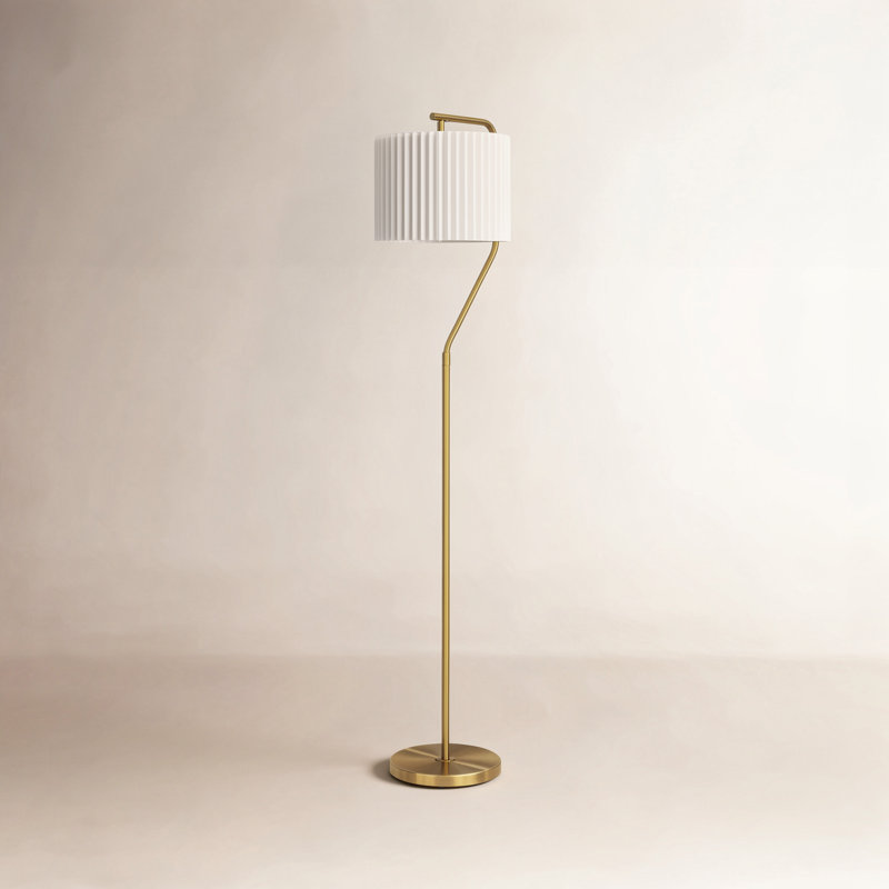 Bedivere 60'' Traditional Floor Lamp, Antique Brass