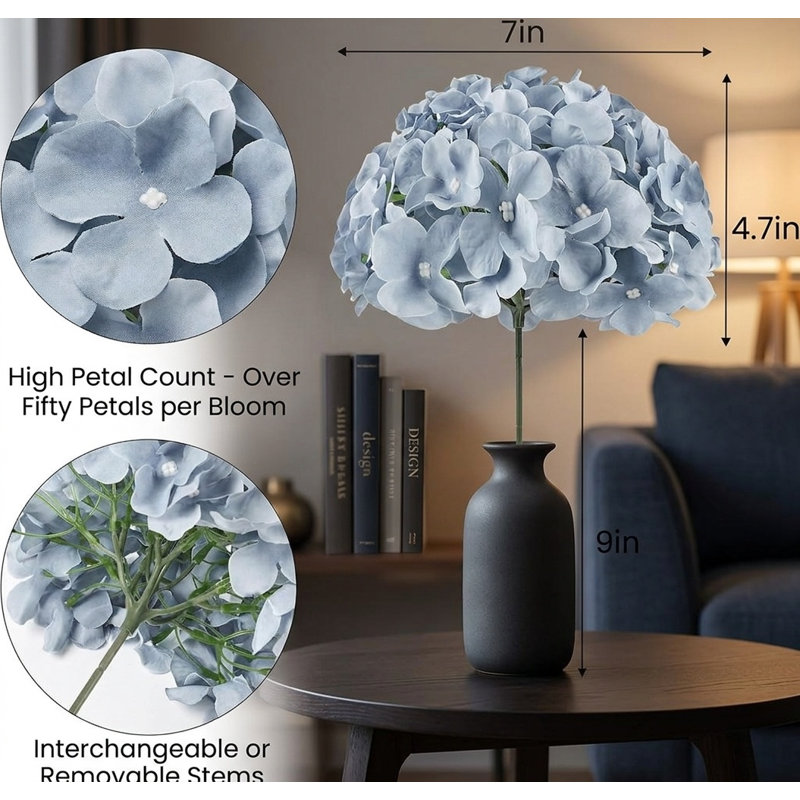 Ensemble de 6 têtes de fleurs artificielles en soie avec tiges pour bricolage