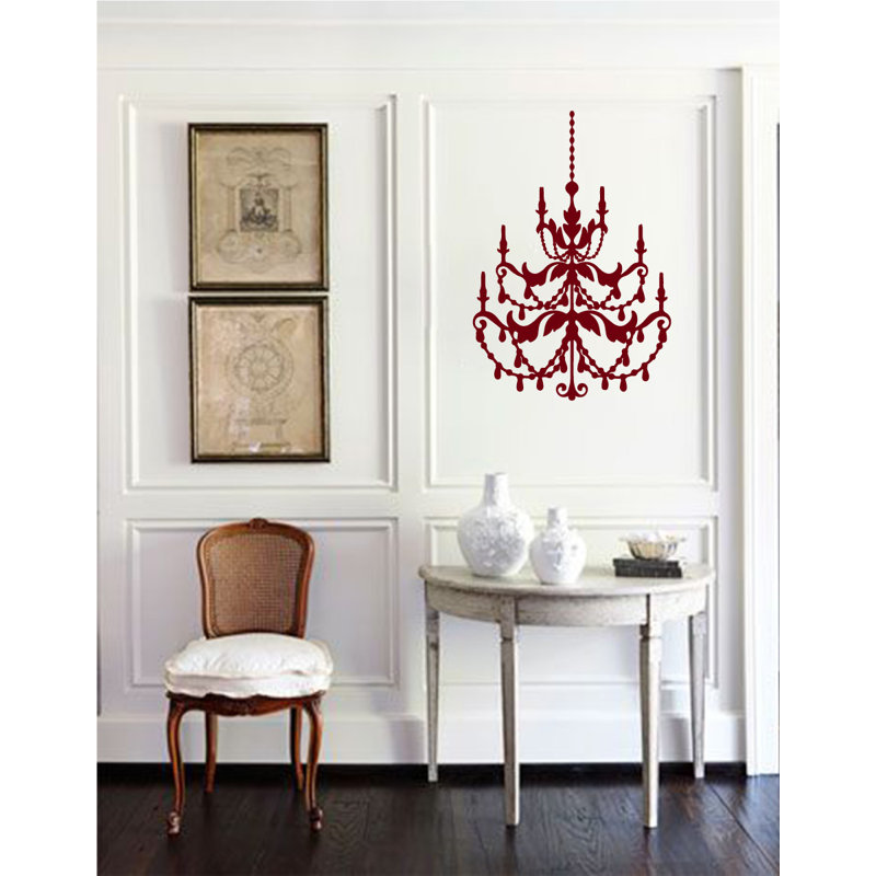 Décalcomanie murale lustre française, Bourgogne, H 24 po x l 16 po x P 0,01 po