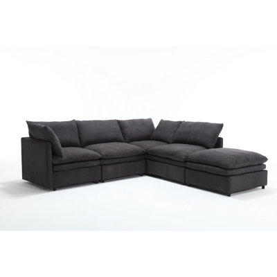 [ PACKAGING NEW UPGRADE]  [VIDEO PROVIDED]Modern U-shaped Sectional Sofa ,5-seat  Sofa ,Sleeper Sofa Couch with Chaise Lounge for Living Room by Latitude Run