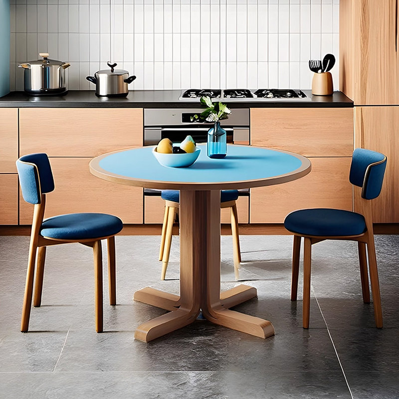 Table de salle à manger bleue, H 29,53 po x L 39,37 po x l 39,37 po