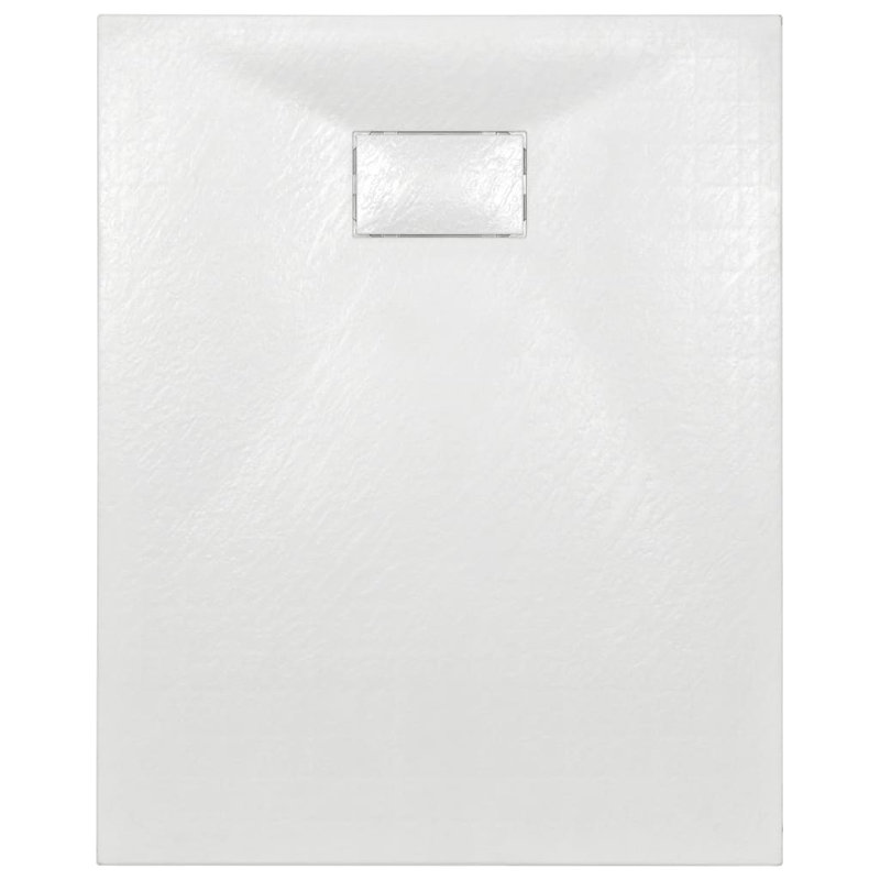 White Rectangular SMC Shower Base Pan with Center Drain