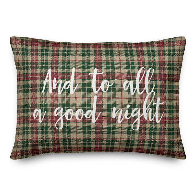  Coussin and and to all a Good Night in Tartan