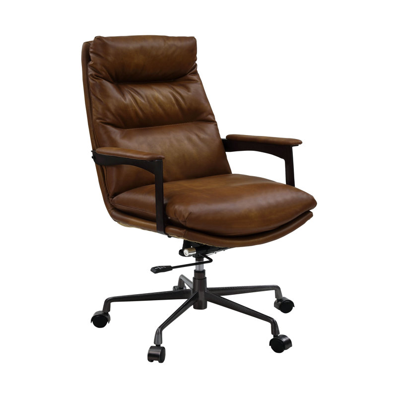 Genuine Leather Task Chair, Sahara