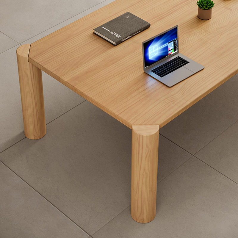 Bureau rectangulaire en bois massif Burlywood, H 29,53 po x l 94,49 po x P 27,56 po