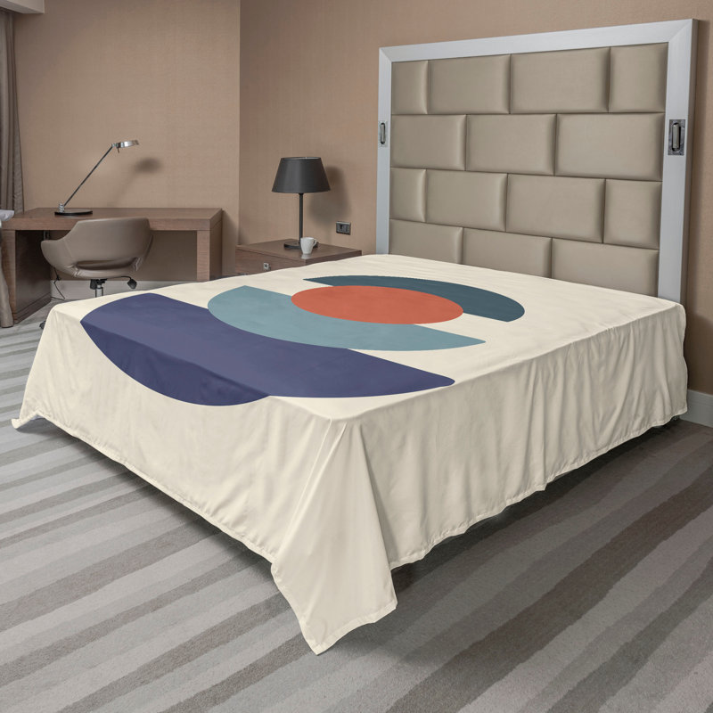 Drap plat moderne de style bohème Ambesonne, Coquille d'œuf / motif abstrait paprika