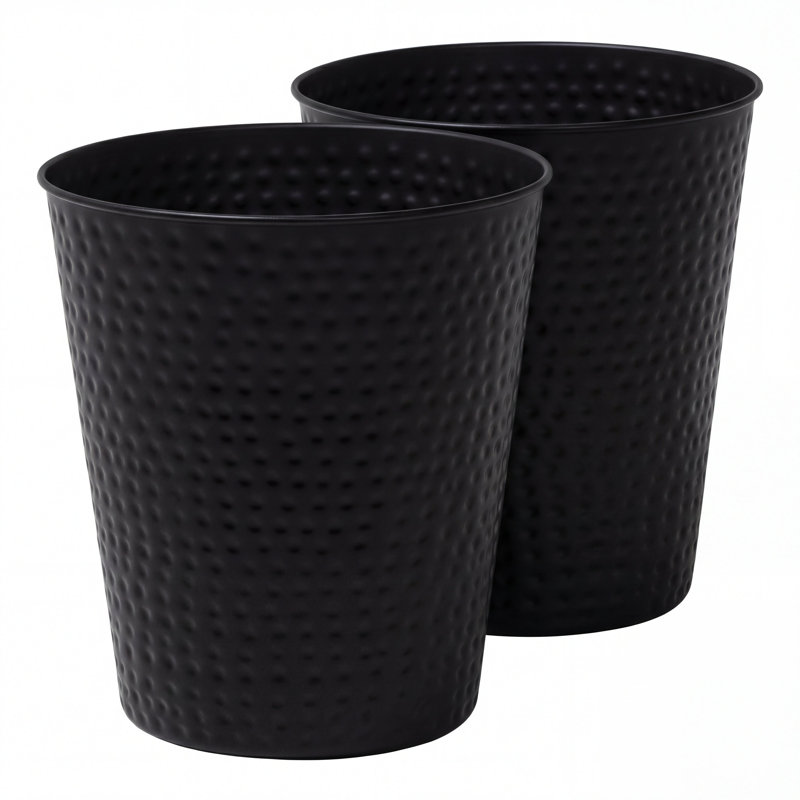 Poubelle en acier martelé 2 gallons Axel, Noir mat