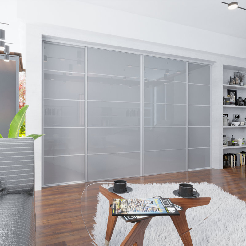 Laketha 4 Door Wardrobe, Grey, 230cm x 365cm x 82cm
