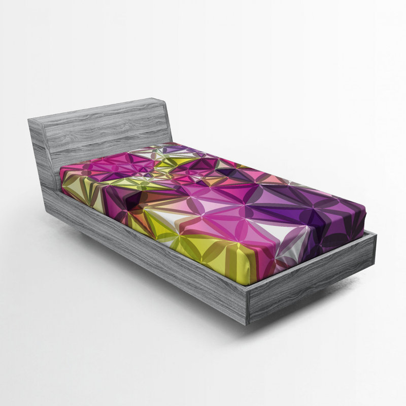 Microfiber Geometric Fitted Sheet, Twin XL Fitted Sheet