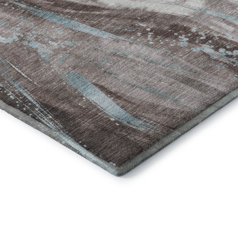 Premium Machine Washable Slesnick AMF1676 Swirls Rug, Rectangle 10' x 14'