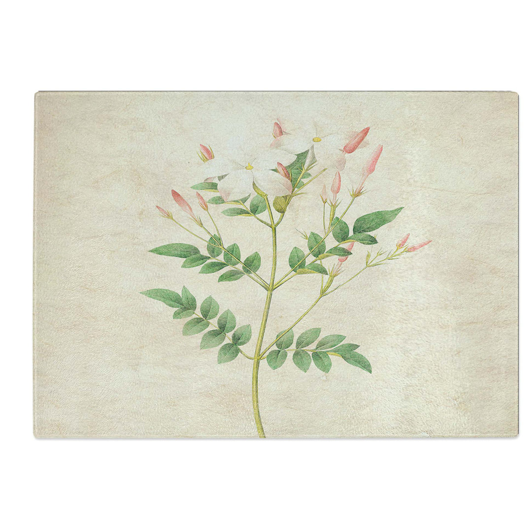 Tempered Glass Spanish Jasmine Flowers by Pierre-Joseph Redoute Chopping Board