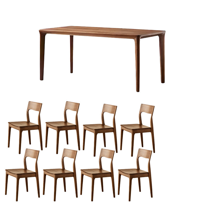 Ensemble de table rétro en noyer noir