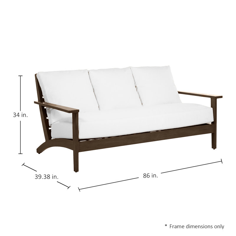 Canapé d'extérieur Kennebunkport, No Welt + Standard Fill, Cabana Stripe Midnight, Oak