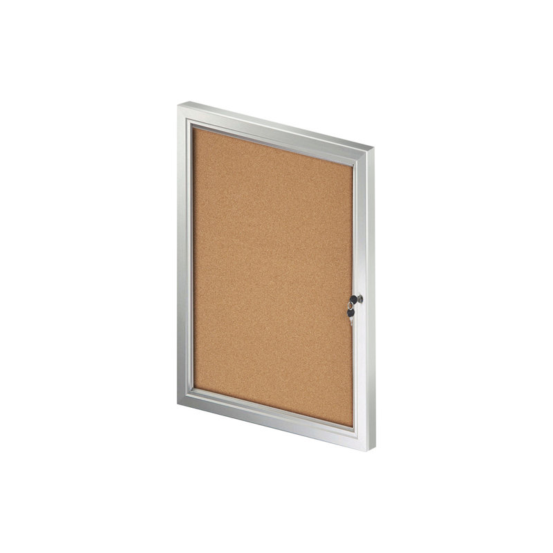 Small Enclosed Cork Bulletin Board w/ Lock & Key