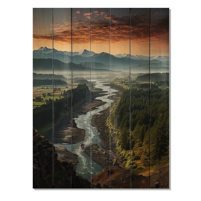 " Oregon River Landscape III ", 32" H x 24" W x 0.78" D