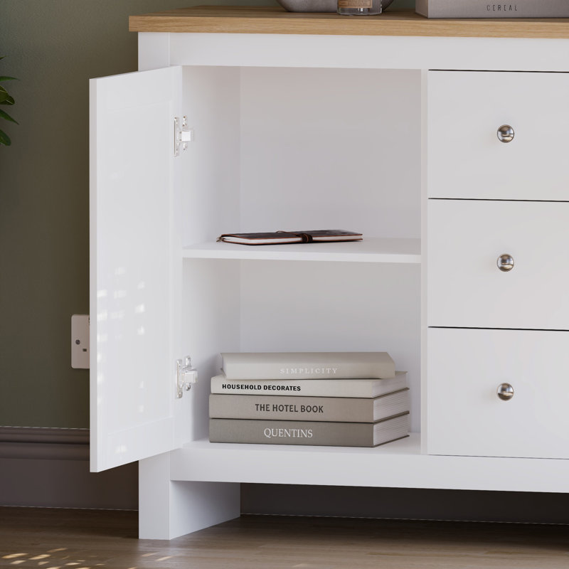 Beacsfield 79Cm W 3 Drawer Sideboard, White