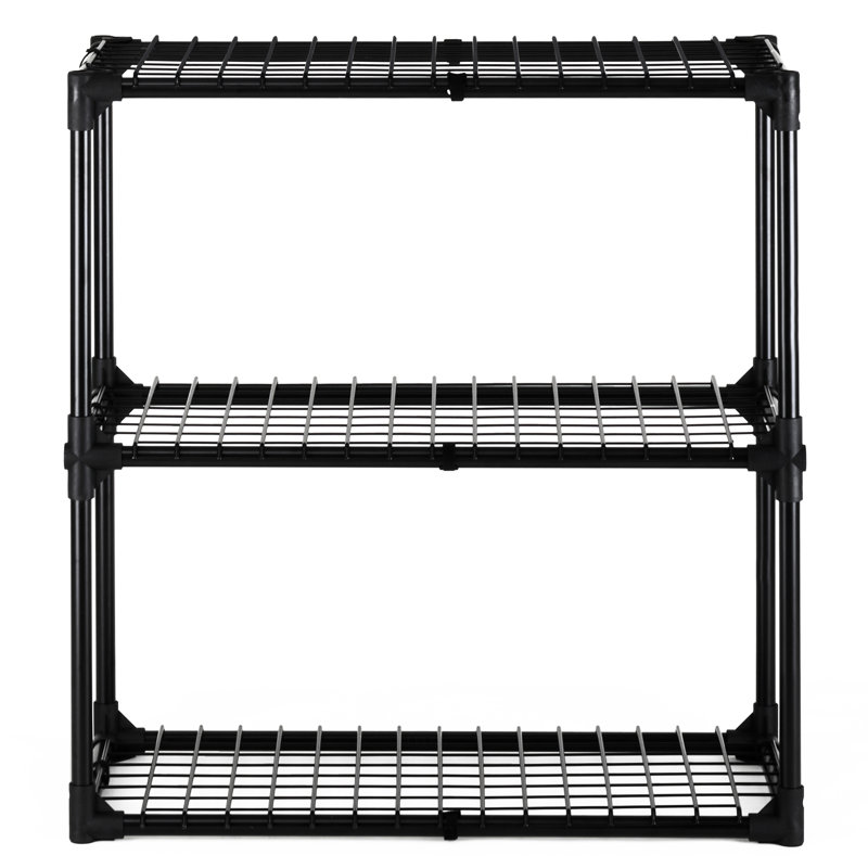 Étagère grillagée à 3 tablettes avec couvercle - Rangement polyvalent pour bureaux 110 lb par tablette