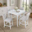 Ensemble de table 5 pièces à hauteur de comptoir, ensemble de table de cuisine en bois avec table carrée et 4 chaises rembourrées, table de salle à manger à hauteur de comptoir avec décoration en cristal et ensemble de chaises pour la cuisine, la salle à manger-889967527-889967528