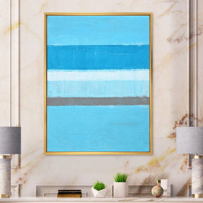 Turquoise And Grey Abstract Art - Modern Canvas Wall Decor