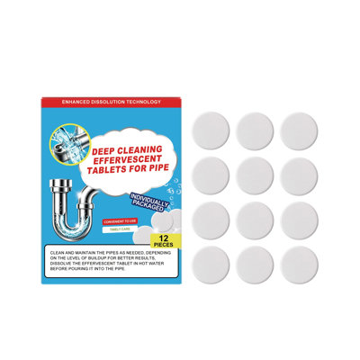 rust remover Powerful Cleaning Effervescent Tablets For Pipe Fast Dissolve Hair Grease Clogs For Sink Toilet Floor Drai 12pieces