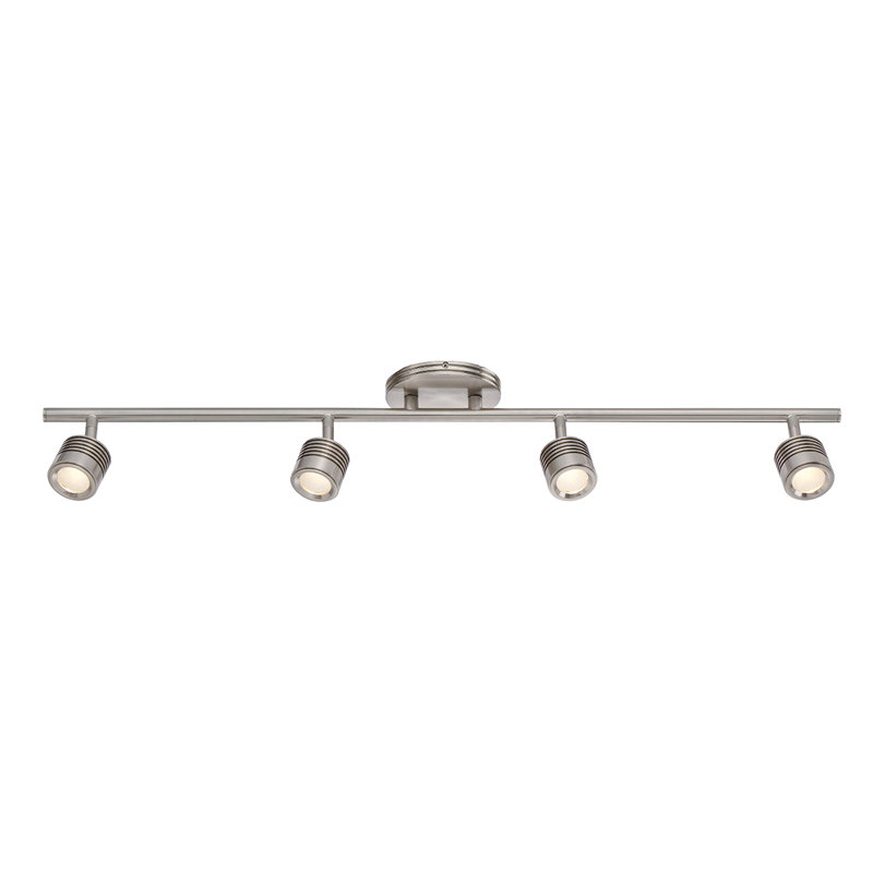Vector 34'' 4 -Light Fixed Track Track Kit with Dimmable and Adjustable Head, Brushed Nickel