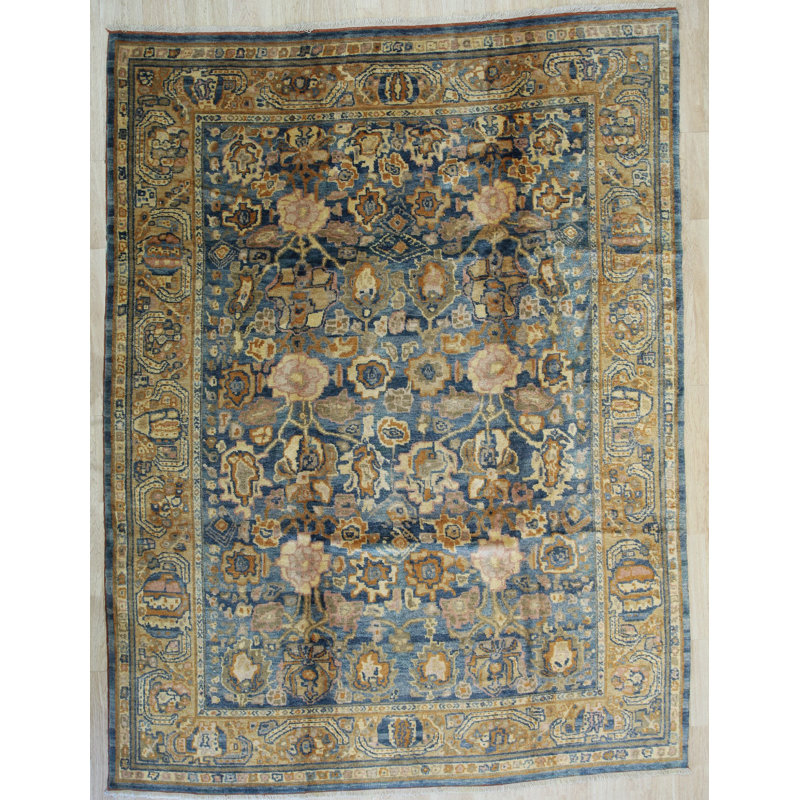 Traditional Blue Hand Knotted Rug, Rectangle 8' x 10'