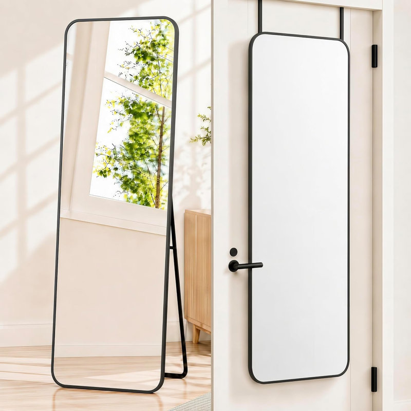 Support mural 57 po x 20 po pour miroir, au-dessus de la porte, fixation murale noir, H 57 po x l 20 po, Noir