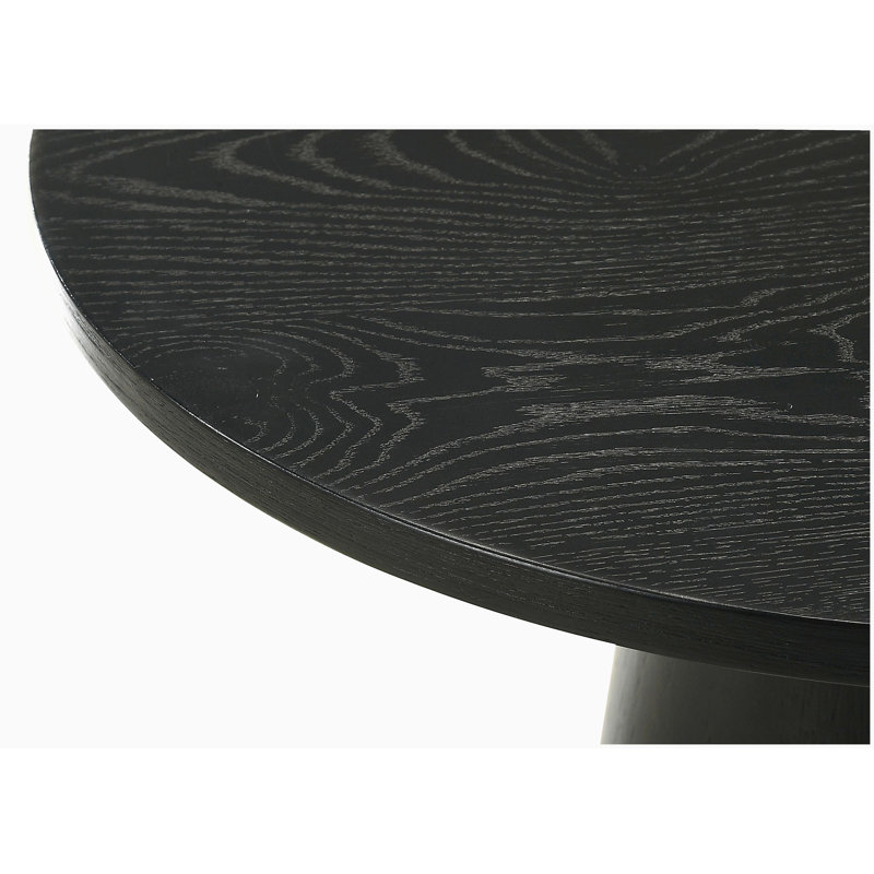 Console ronde noire l 20 po avec base piédestal Jasper