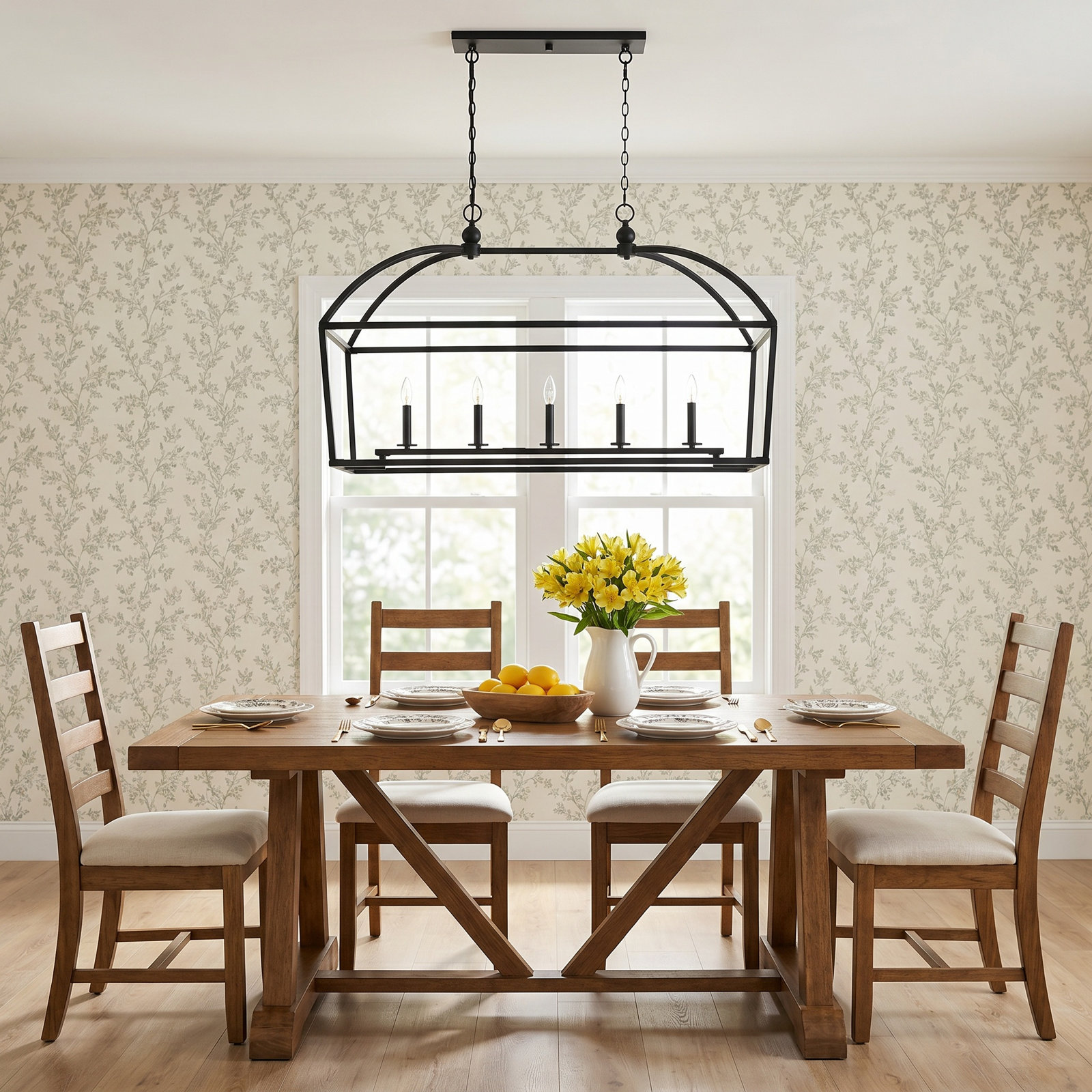 Alfreda 5-Light Chandelier, Matte Black