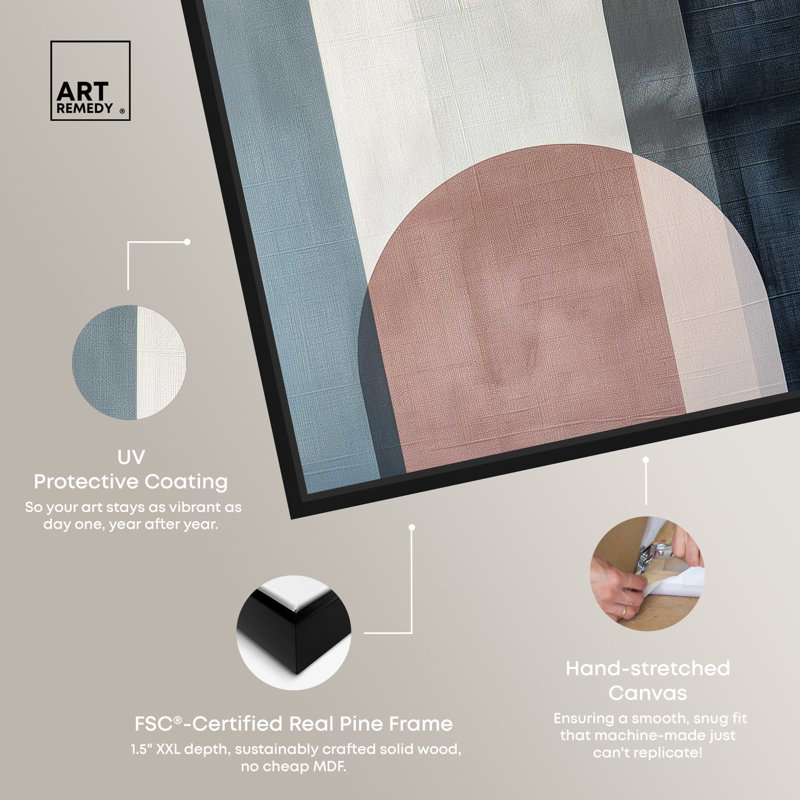 Abstract Geometric Canvas Print with Black Frame, 21" x 17"