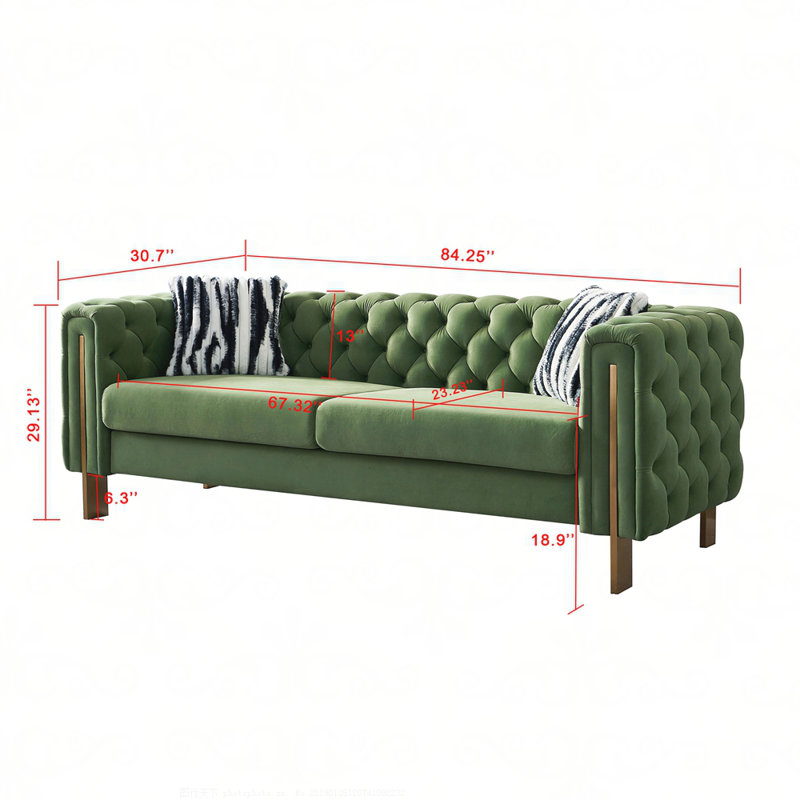 Canapé Chesterfield en velours capitonné Chesterfield