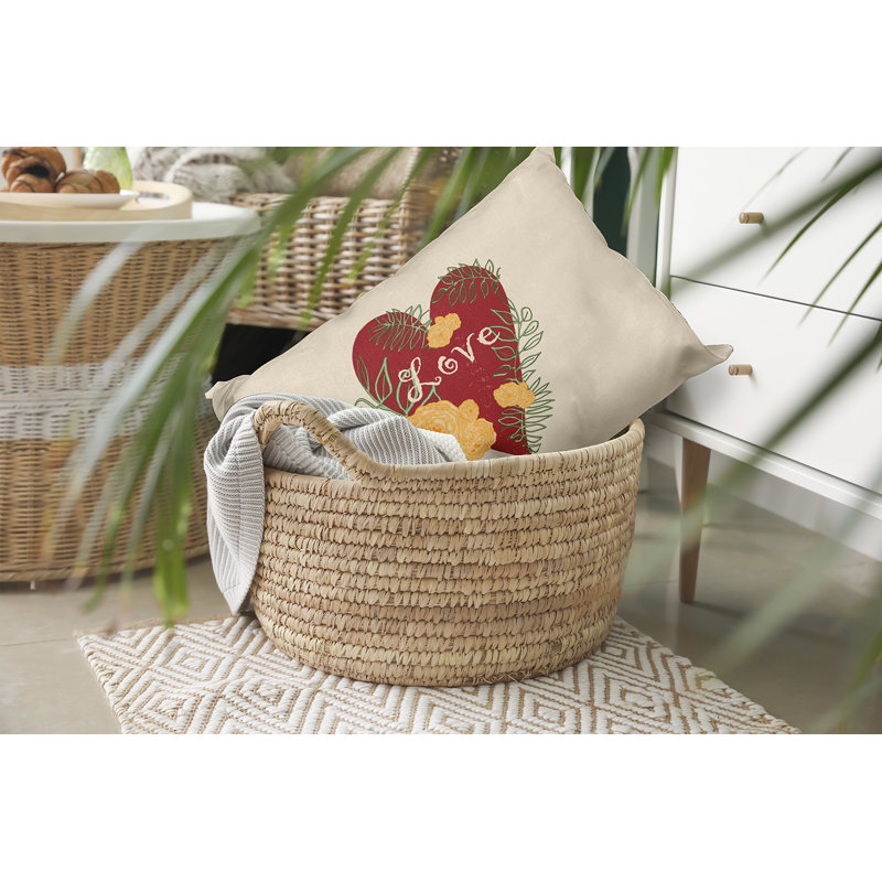 Floral Outdoor Reversible Throw Pillow, 14"H x 20"W, Rectangular