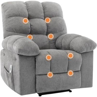 Ergonomic Recliner Chair with Massage & Heat, Wide Rocker, Remote Control for Living Room & Bedroom