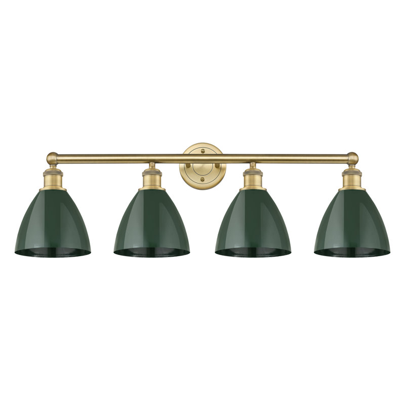 Éclairage pour meuble-lavabo de salle de bain 34,5 po Alquin Dome, Vert, Laiton brossé