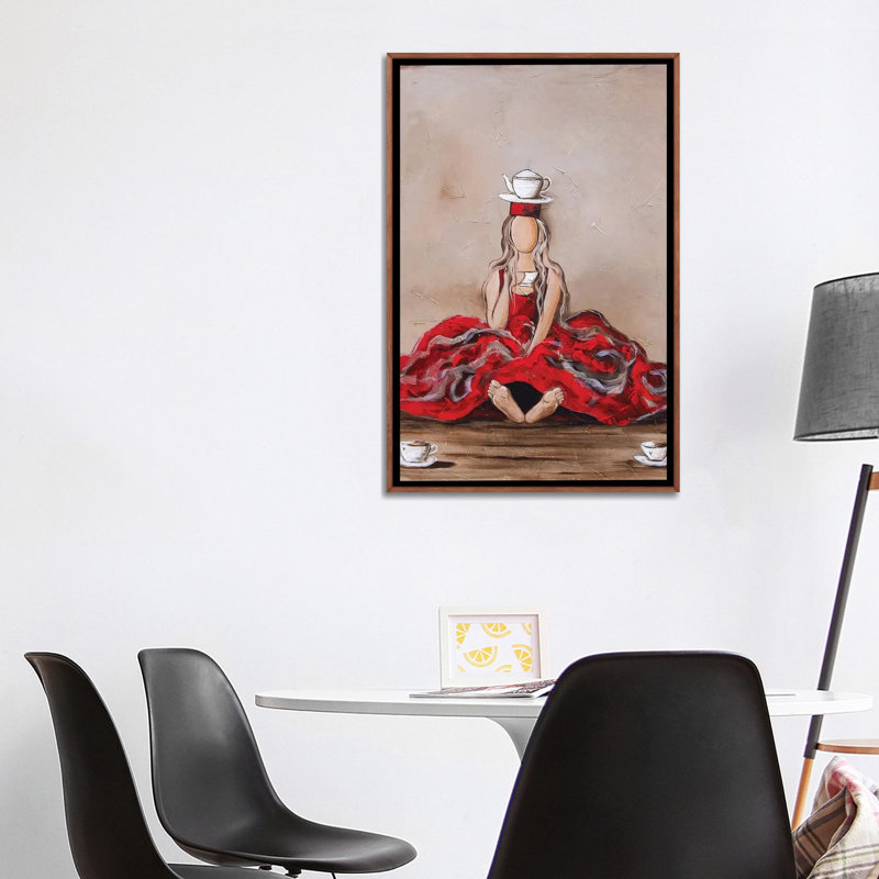 She Don't Dwell On The Past, H 40 po x l 26 po, Impression sur toile flottante sans passe-partout, Brun