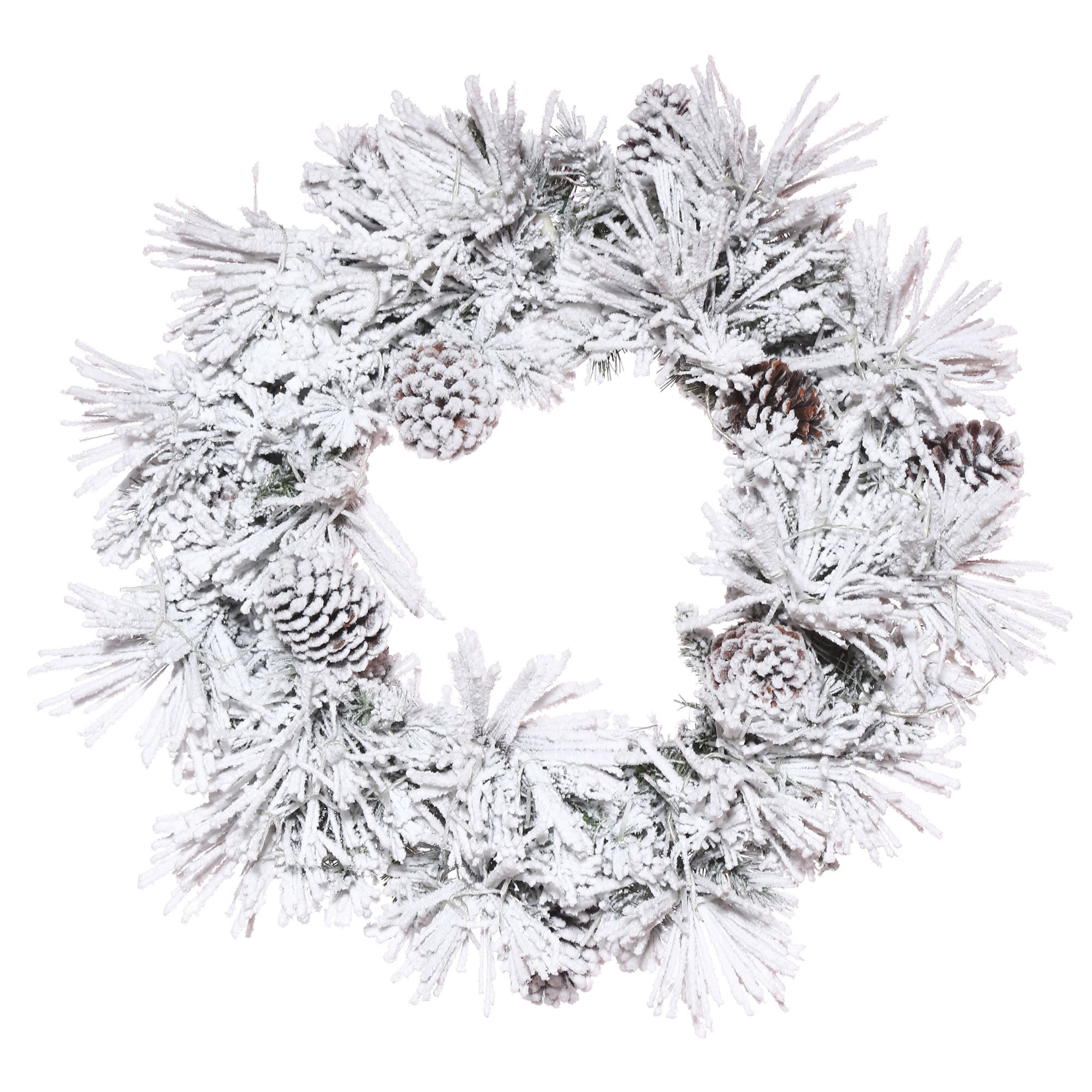 Odaniel Flocked Atka Artificial Christmas Wreath, 36" H x 36" W x 3" D