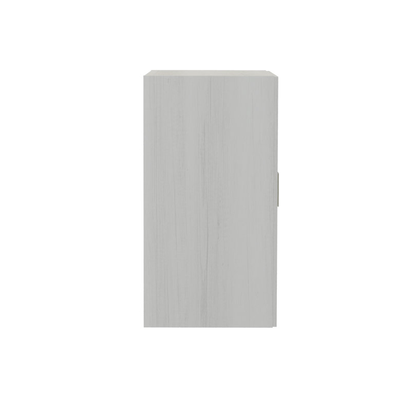Mirella Wood Door Storage Cabinet, White Ash