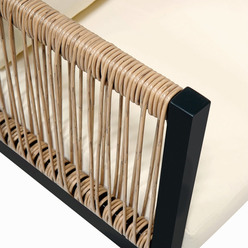 Combinaison de canapé pour plusieurs personnes avec une table, idéale pour le jardin, la cour et les balcons, Beige
