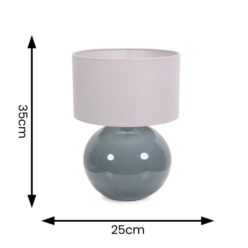 Motes Ceramic Table Lamp, No, Green, Grey