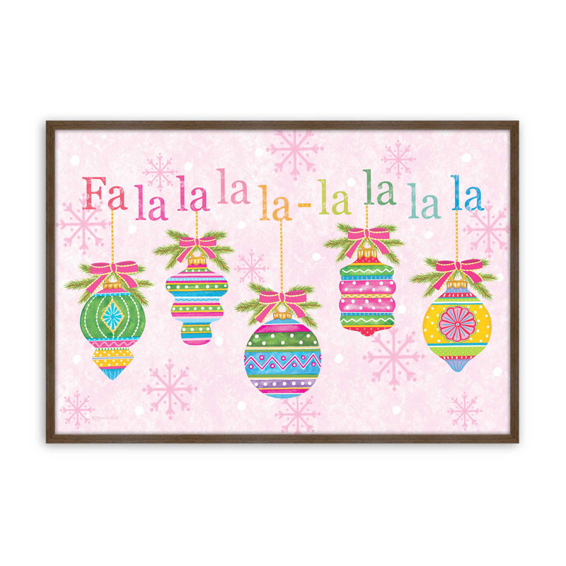 Fa Fa La La Ornaments II par Annie Lapoint, reproduction d'art, 25.5" H x 37.5" W, Open Corner Framed Print Paper without Mat