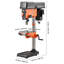 Perceuse d'établi 12 pouces, 6,2 ampères, perceuse d'établi 1 HP, vitesse variable de 530 à 3 140 tr / min, table de travail inclinable de 0 à 45 °, avec laser et lumière DEL, perceuse de table pour bois métal