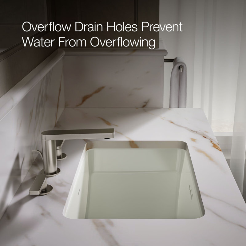 Ladena Vitreous China Rectangular Undermount Bathroom Sink, Dune