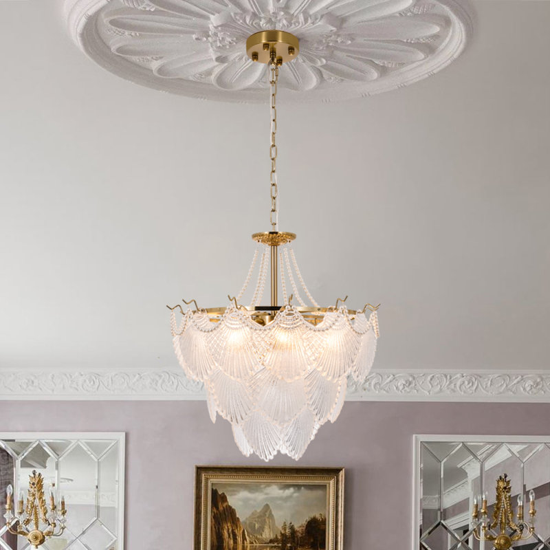 24" Shell-shaped Crystal Chandelier