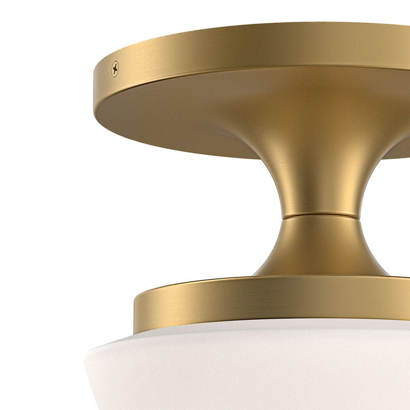Hinkley Knox Semi-Flush Mount Schoolhouse Style Ceiling Light, Lacquered Brass