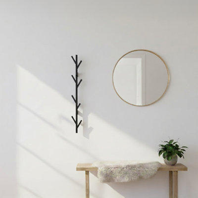 Modern Wall Mounted Coat Rack With Multiple Metal Hooks For Entryway Storage