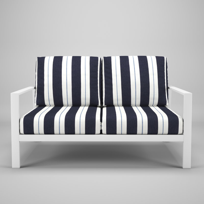 Causeuse d'extérieur en métal avec coussin Sunbrella Townsend Chatwin, Port Relate