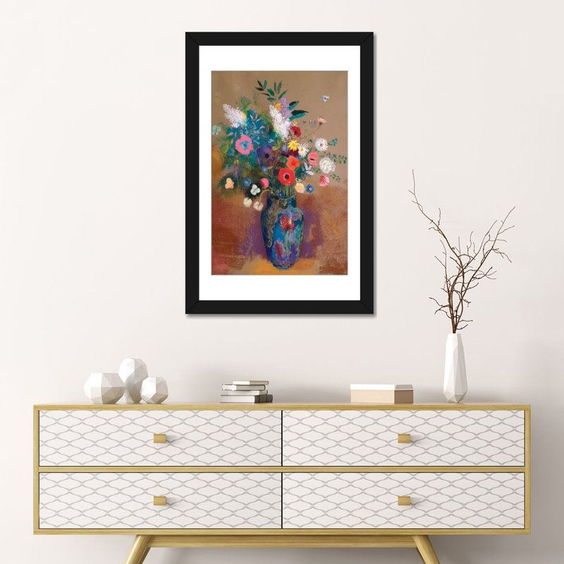 « bouquet of fleurs », impression sur toile, Papier d'art encadré noir, Blanc, H 32 po x l 24 po x P 1 po