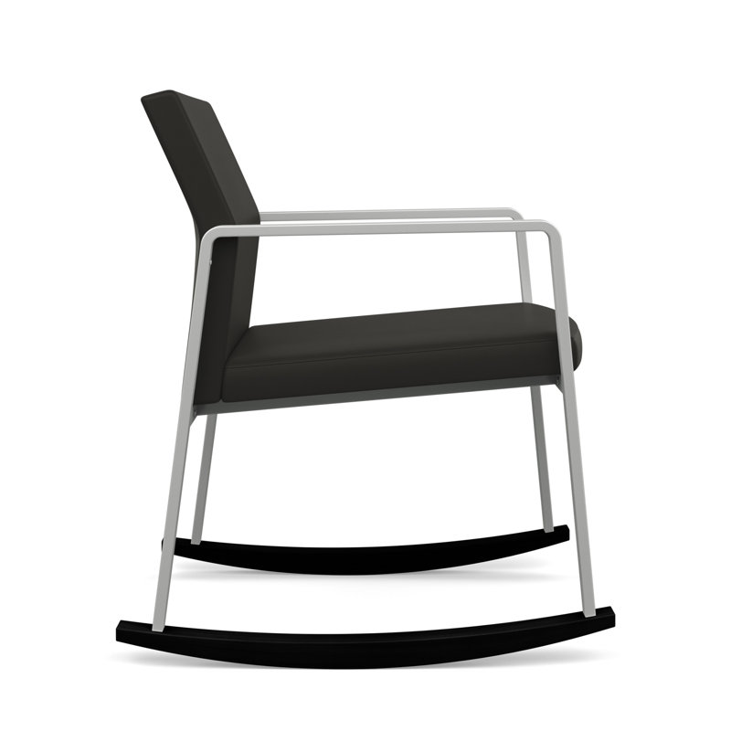 Chaise berçante Gansett, Argent, Vinyle gris anthracite Patriot Plus