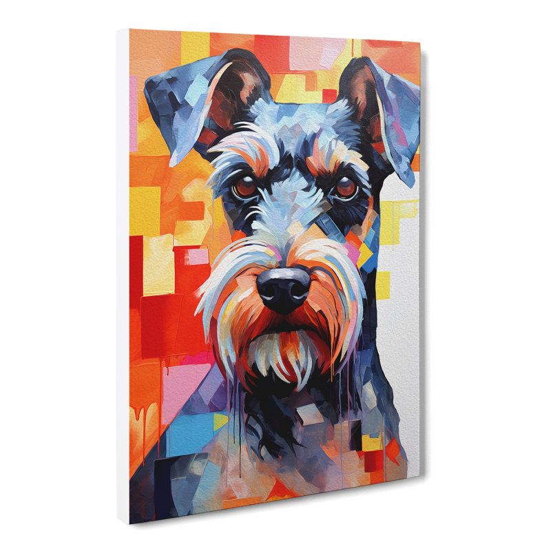 Schnauzer Constructivism - Wrapped Canvas, 60cm H x 40cm W x 3cm D